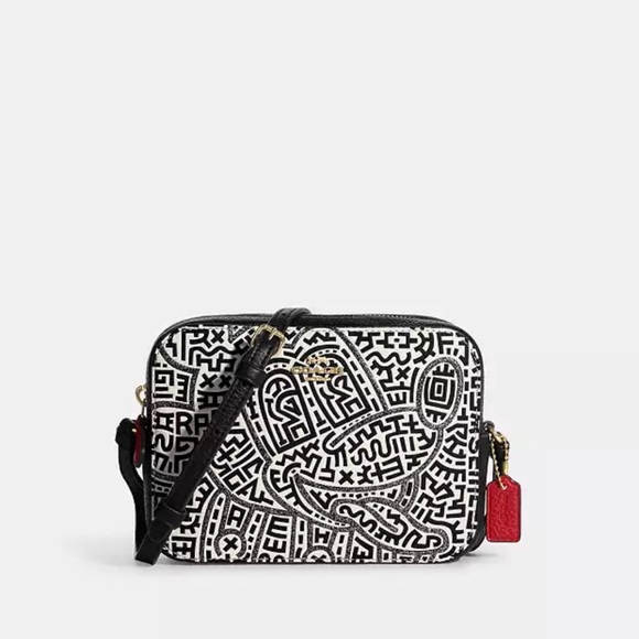 NWT! Coach x Disney Mickey Mouse X Keith Haring Mini Camera Bag - Picture 1 of 5